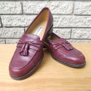 Etienne Aigner Brown Leather Flats with Tassel Detail
